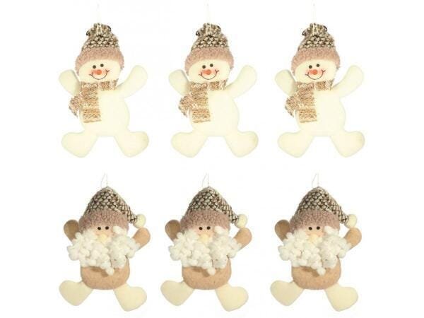 Kit Papai Noel E Boneco De Neve Carinho 12Cm 6 Peças -Magizi - 1