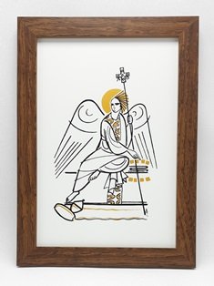 Quadro Anjo da Ressurreição - 20cm x 27 cm - Cláudio Pastro - 2