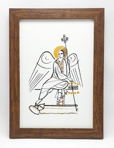 Quadro Anjo da Ressurreição - 20cm x 27 cm - Cláudio Pastro - 1