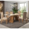 Sala de Jantar Mesa Clara 1,80m Vidro Temperado com 6 Cadeiras Clarice - Savana/Off White/Nude - 1