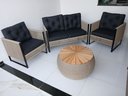 Ver imagem 3 de Conjunto Bahamas Rivieira Corda Nautica 1 Sofá 2 Poltronas 1 Mesa Tampo em Madeira Varandas Jardins