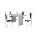 Ver imagem 2 de Conjunto Sala de Jantar com 4 Cadeiras Lara Branco/Preto