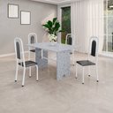 Ver imagem 1 de Conjunto Sala de Jantar com 4 Cadeiras Lara Branco/Preto