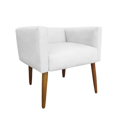Banco Decorativo Nina Suede Branco - Dominic Decor