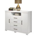 Ver imagem 1 de Cômoda Para Quarto 2 Portas 4 Gavetas Master Branco - Santos Andirá