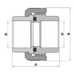 Kit 5 União Soldável Fortlev 50mm (1.1/2") Água Fria Marrom - 2