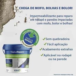 Impermeabilizante Rodapé Parede - Viaplus Reparo Viapol 12kg - 4