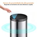 Ver imagem 4 de Lixeira Automática Redonda em Aço Inox 50 Litros com Sensor