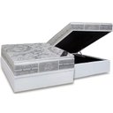 Ver imagem 1 de Cama Box Baú Casal: Colchão Molas Pocket Ensacadas Castor Super Luxo Látex SLX + Base CRC Suede Gray