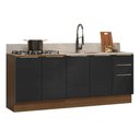 Ver imagem 2 de Armário de Cozinha Compacta 200 Cm Rustic/preto Lux Madesa 05 Rustic/preto