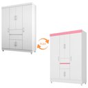 Ver imagem 4 de Guarda Roupa Casal 6 Portas Ecom Branco/rosa - Demóbile