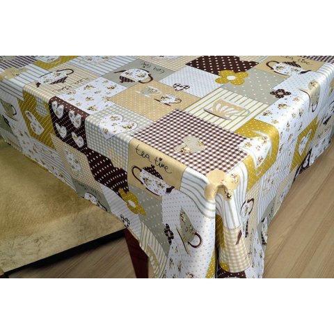 Toalha de Mesa Oxford - Tema Tea Time Arte & Tear Redonda - 1,50 M