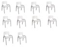 Ver imagem 1 de Kit 10 Cadeiras Infantil Iso, Escola, Base Cinza- Branco