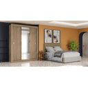 Ver imagem 6 de Guarda Roupa Solteiro 3 Portas de Correr C/ Espelho H563 Nogal - Kappesberg