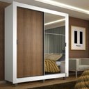 Ver imagem 1 de Guarda Roupa 2 Portas 1 Espelho Rustic Branco denver Madesa