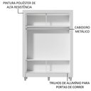 Ver imagem 6 de Guarda Roupa 2 Portas 1 Espelho Rustic Branco denver Madesa