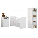 Ver imagem 2 de Quarto de Bebê Completo com Berço/Guarda-Roupa/Cômoda Confete Multimóveis MP4909 Branco
