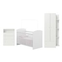 Ver mais imagens de Quarto de Bebê Completo com Berço/Guarda-Roupa/Cômoda Confete Multimóveis MP4909 Branco