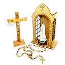 Ver imagem 1 de Kit Nossa Senhora de Fátima - Madeira Clara