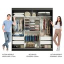 Ver imagem 3 de Guarda-roupa Madesa Reno 3 Portas Correr Espelho Preto Cinza