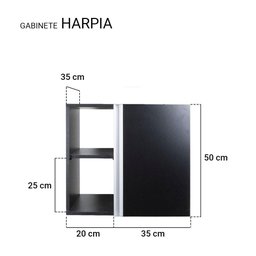 Conjunto Gabinete para Banheiro Preto 55cm sem Cuba Harpia - 3