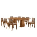 Ver imagem 2 de Sala de Jantar Mesa Noronha 220cm Tampo Laminado Barril com 8 Cadeiras Bella Mobillare