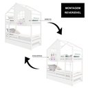 Ver imagem 6 de Treliche Casinha com Janela e Grade de Proteção Madeira Maciça Branco Housin