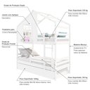 Ver imagem 5 de Treliche Casinha com Janela e Grade de Proteção Madeira Maciça Branco Housin