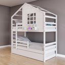 Ver imagem 1 de Treliche Casinha com Janela e Grade de Proteção Madeira Maciça Branco Housin