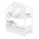 Ver imagem 2 de Treliche Casinha com Janela e Grade de Proteção Madeira Maciça Branco Housin