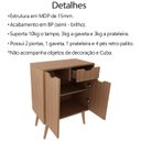 Ver imagem 3 de Gabinete para Banheiro 2 Portas 1 Gaveta Bn3637 Amendoa Tecno Mobili