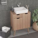 Ver imagem 6 de Gabinete para Banheiro 2 Portas 1 Gaveta Bn3637 Amendoa Tecno Mobili