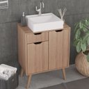 Ver imagem 2 de Gabinete para Banheiro 2 Portas 1 Gaveta Bn3637 Amendoa Tecno Mobili
