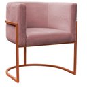 Ver imagem 2 de Kit Poltrona e Puff Luana Base Bronze Veludo Rosê - Montanaris Decor Md Montanaris Decor Kit Luana