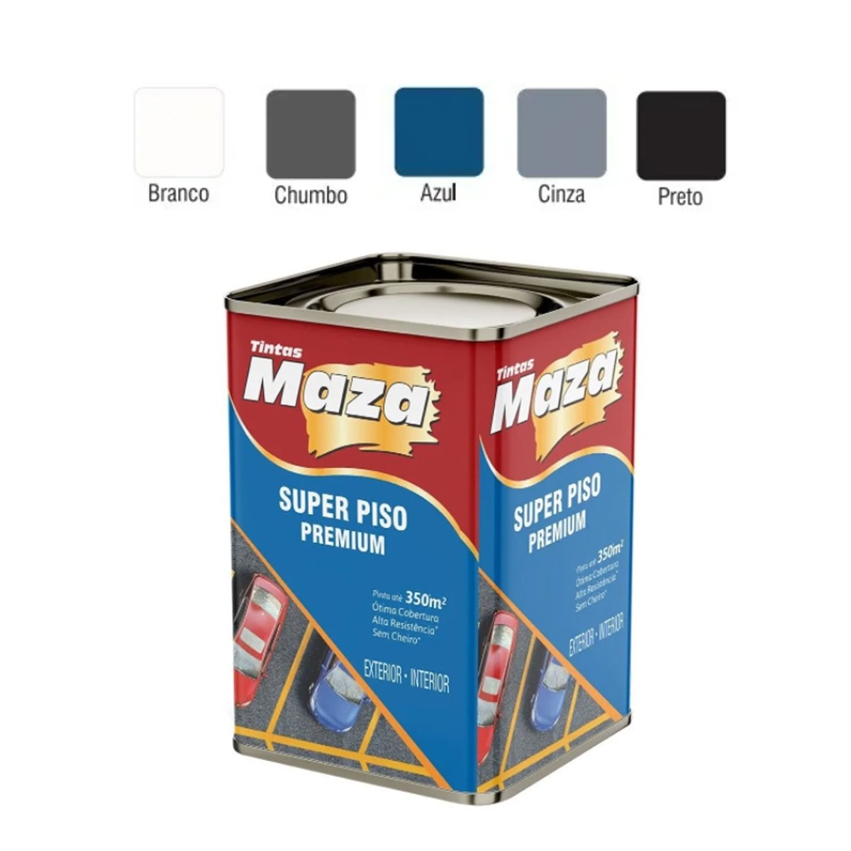 Tinta Piso Premium Acrílica Alto Rendimento Maza 18l Cores - Azul ...