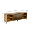 Ver imagem 4 de Estante TV 75 pol Prateleiras e Cristaleira Vidro Reflecta 100% MDF LED Lincoln Float 254cm Carvalho