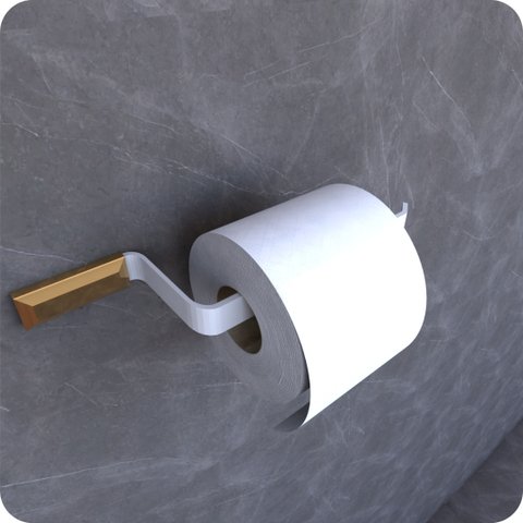 Porta Papel Higiênico de Parede Branco e Gold Empire