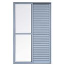 Ver imagem 1 de Porta Balcão de Correr com Veneziana de Alumínio Branco 3 Folhas Móveis Hale - 2.10 (A) X 1.20 (L)