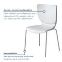 Ver mais imagens de Kit 4 Cadeiras Empilháveis Base Aço Tubular Mono Branco