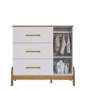 Ver imagem 3 de Cômoda 1 Porta 3 Gavetas Guti Retrô - Peroba Moveis Amendoa/branco
