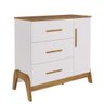 Cômoda 1 Porta 3 Gavetas Guti Retrô - Peroba Moveis Amendoa/branco - 1