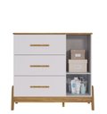 Ver imagem 4 de Cômoda 1 Porta 3 Gavetas Guti Retrô - Peroba Moveis Amendoa/branco