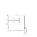 Ver imagem 2 de Cômoda 1 Porta 3 Gavetas Guti Retrô - Peroba Moveis Amendoa/branco