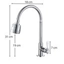 Ver imagem 4 de Torneira Cozinha Gourmet Flexível Pia Mesa 2 Jatos Metal