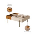 Ver imagem 7 de Mesa de Centro Retangular com Bandeja Integrada e Pés em Dourado Leme Branco