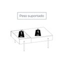 Ver mais imagens de Mesa de Centro Retangular com Bandeja Integrada e Pés em Dourado Leme Branco