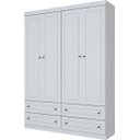 Ver imagem 2 de Jogo de Quarto Infantil Americano com Guarda Roupa e Cômoda Branco - Henn
