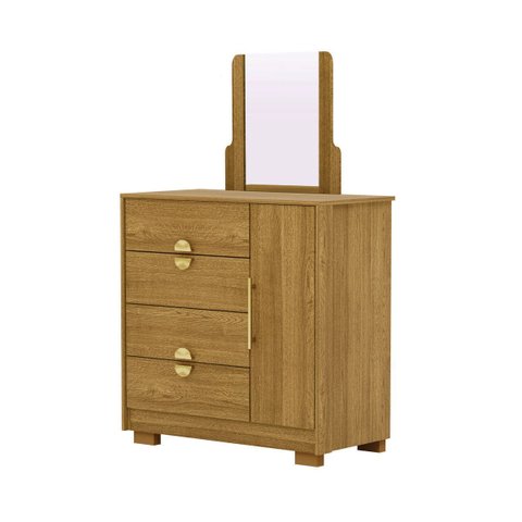 Cômoda Sapateira Ilha Bela 1 Porta 4 Gavetas - Aurum:nature