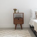 Ver imagem 1 de Mesa de Cabeceira com 1 Gaveta em Madeira Castanho
