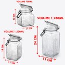 Ver imagem 6 de Potes Hermético Porta Mantimentos Vidro Clipe Metal Kit 3pçs